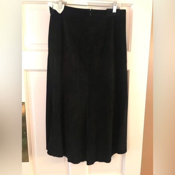 DKNY 100% leather/suede long skirt - Picture 2 of 3